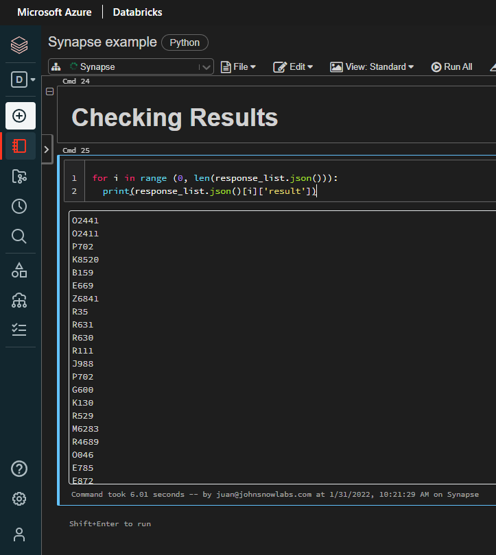 Synapse ML on Databricks: results